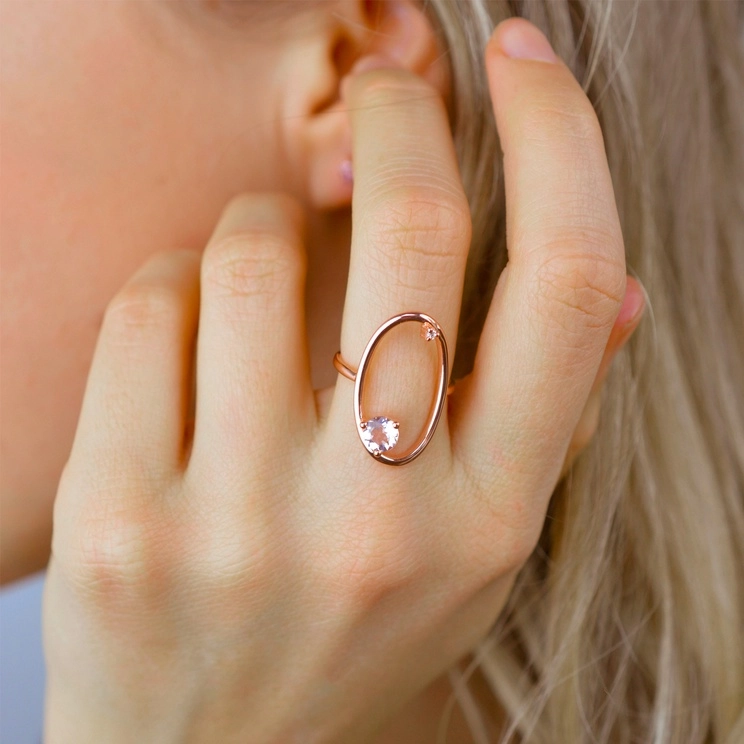 Magnetism Ring|Diamond Collections|Attraction|White Plated|size:40